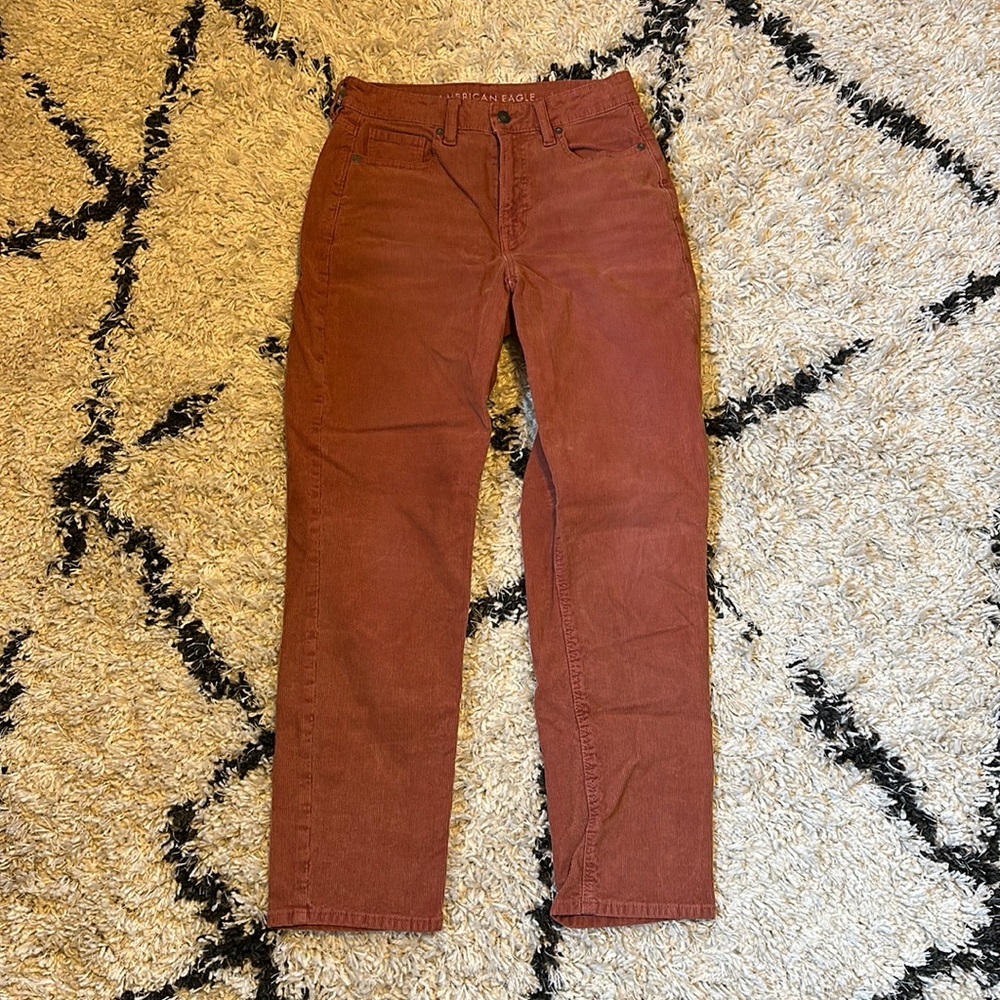 American Eagle red/orange courduroy jeans